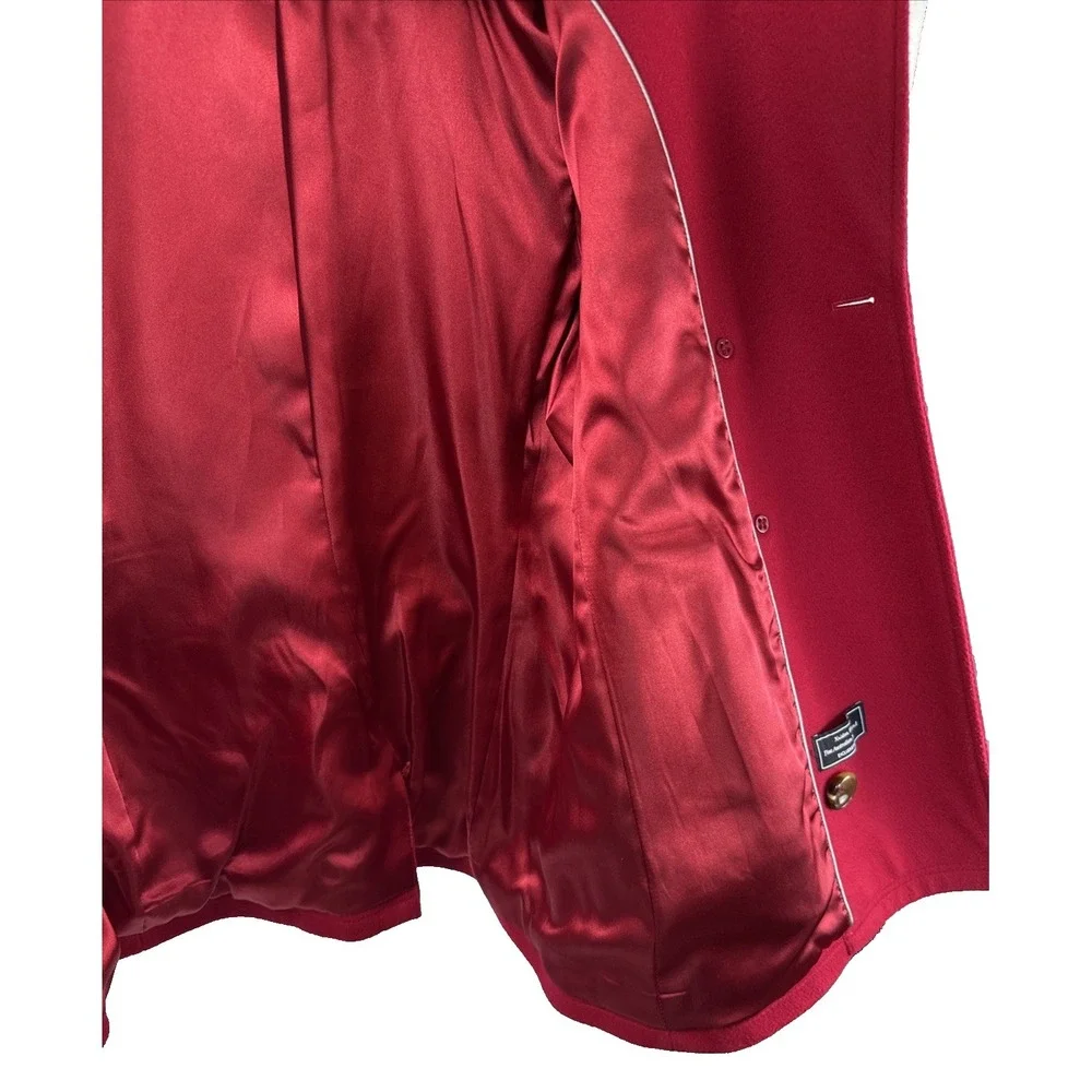 Kristen Blake Thick Wool Pea Coat Double‎ Breasted Red Tailored Women's